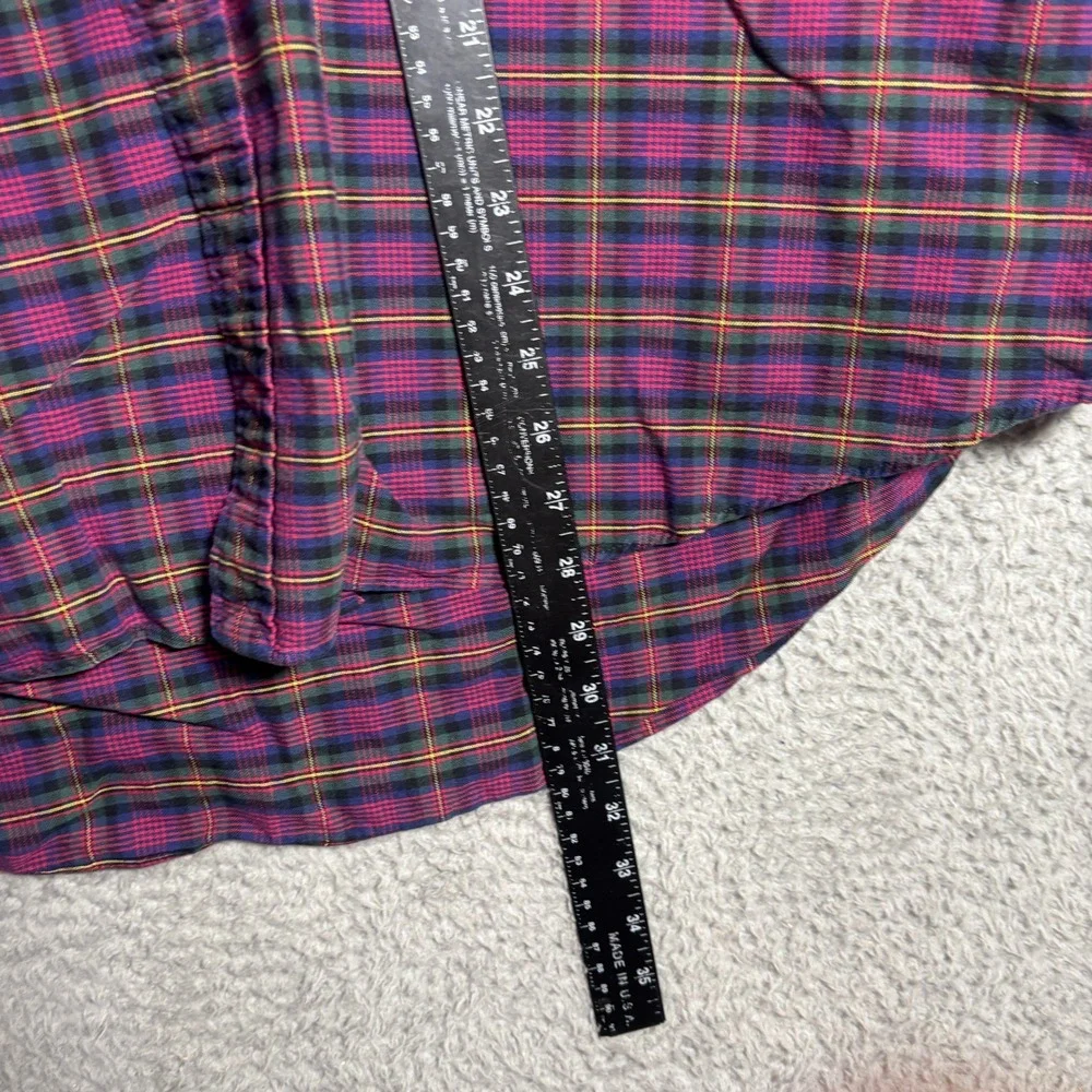 Polo Ralph Lauren Mens XXL Custom Fit Plaid Button Down Shirt Purple Multi